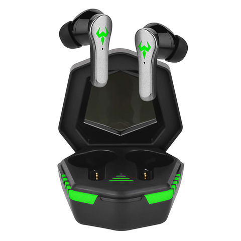 Słuchawki bezprzewodowe Bluetooth 5.2 Alogy TWS 9D EarPhones z stacja dokująca z mikrofon PowerBank dla graczy Czarne