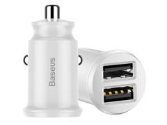 Baseus Grain ładowarka samochodowa 2x USB 5V 3.1A white