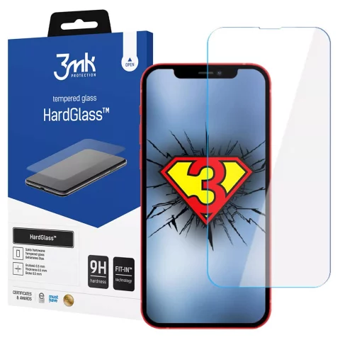 Szkło hartowane 3mk HardGlass 9H do Apple iPhone 13/ 13 Pro/ 14/ 16e