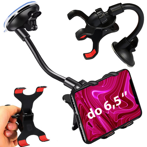 Uchwyt samochodowy długi klips na szybę 360°