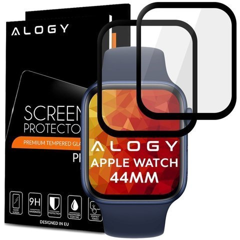 2x Elastyczne Szkło 3D Alogy do Apple Watch 4/5/6/SE 44mm Black