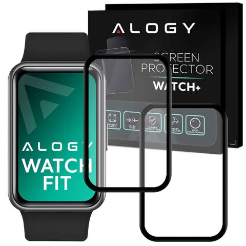 2x Elastyczne Szkło 3D Alogy do Huawei Watch Fit Black