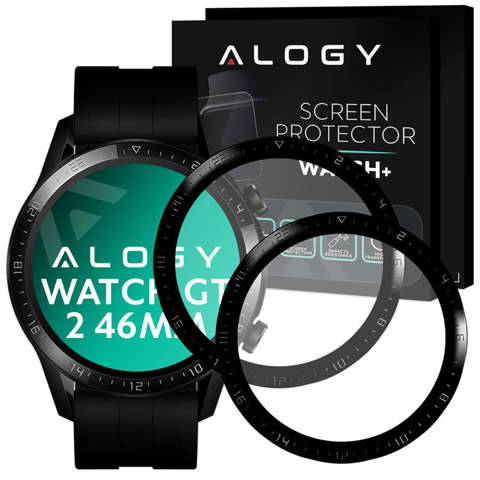 2x Elastyczne Szkło 3D Alogy do Huawei Watch GT 2 46mm Black