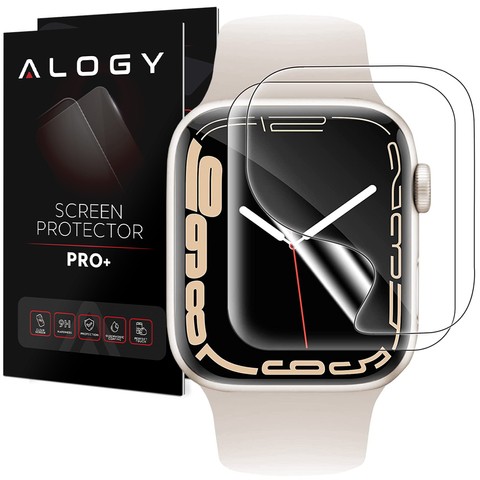 2x Folia ochronna Hydrożelowa hydrogel Alogy do smartwatcha do Apple Watch 7 (45mm)