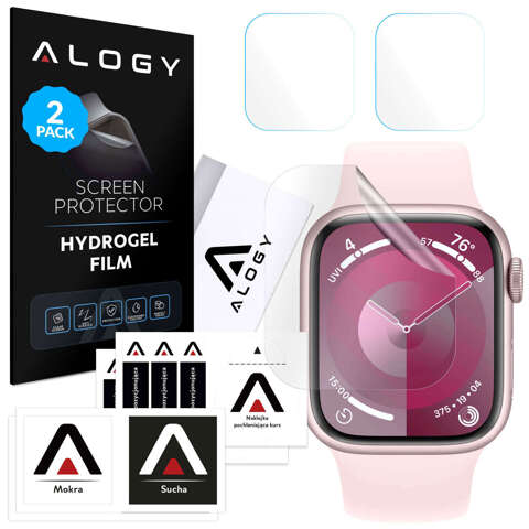 2x Folia ochronna Hydrożelowa hydrogel Alogy do smartwatcha do Apple Watch 9 41mm