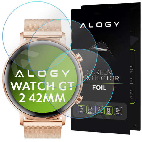 3x Folia hydrożelowa ochronna na ekran Alogy Hydrogel do Huawei Watch GT 2 42mm
