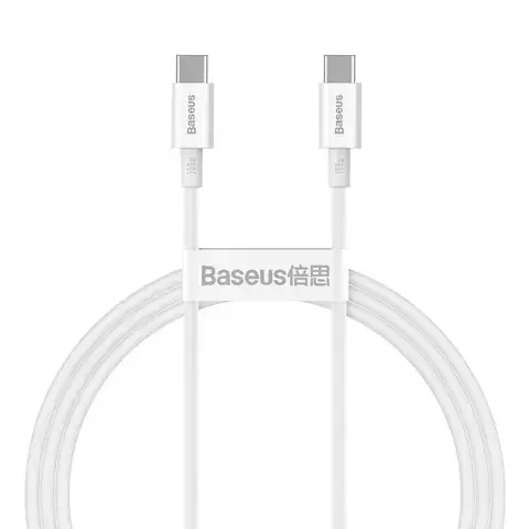 Baseus Superior kabel przewód USB Typ C - USB Typ C szybkie ładowanie Quick Charge / Power Delivery / FCP 100W 5A 20V 1m biały (CATYS-B02)