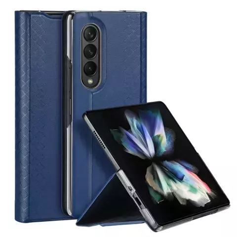 Dux Ducis Bril etui Samsung Galaxy Z Fold 3 pokrowiec z klapką portfel na kartę podstawka niebieskie