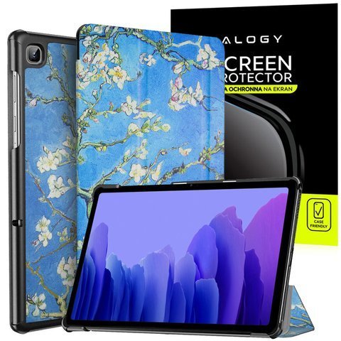 Etui Alogy Book Cover do Galaxy Tab Tab A7 10.4 T500/T505 Kwitnący migdałowiec + Folia + Rysik