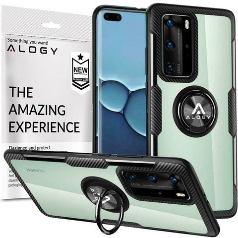 Etui Alogy Ring Holder Clear Armor do Huawei P40 Pro czarne