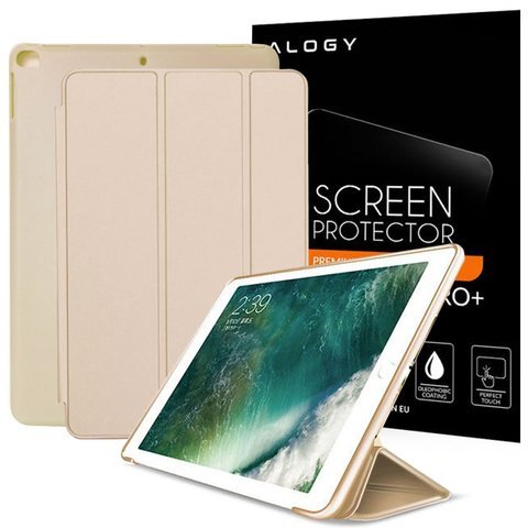 Etui Alogy Smart Case Apple iPad Air 2 silikon Złoty + Szkło