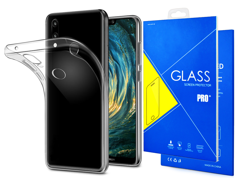 Etui crystal case silikonowe do Huawei P20 Lite przezroczyste + Szkło