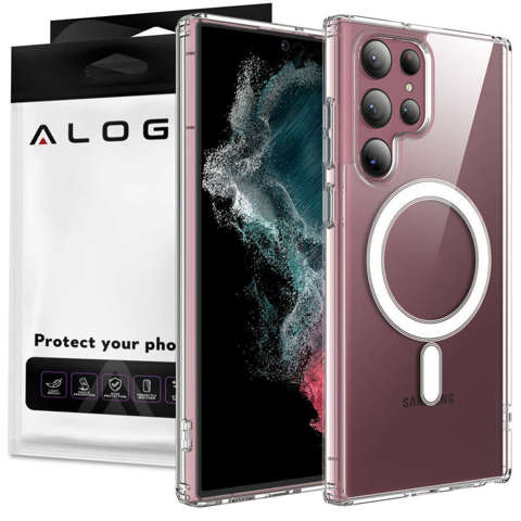 Etui do MagSafe Ultra Slim Mag Alogy do Qi do Samsung Galaxy S22 Ultra Przezroczyste