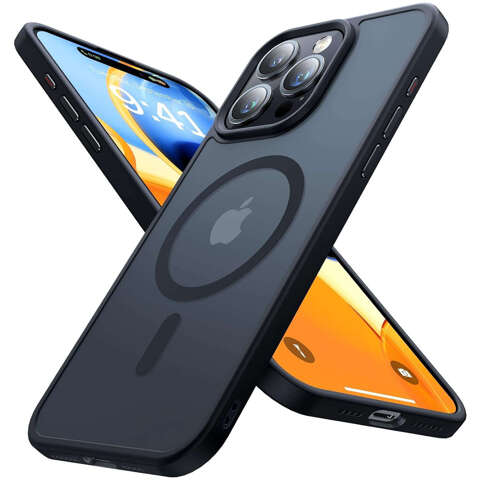 Etui do iPhone 15 Pro MagSafe Matt Case Cover matowe obudowa Alogy Ring pancerne na telefon Czarne + Szkło