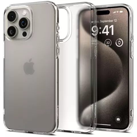 Etui do iPhone 15 Pro Max Spigen Ultra Hybrid Case obudowa plecki matowe przezroczyste Frost Clear