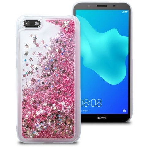 Etui liquid glitter Huawei Y5/ Y5 Prime 2018 brokat różowy