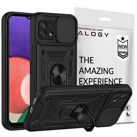 Etui obudowa Alogy Camshield Stand Ring z osłonką na aparat do Samsung Galaxy A22 5G