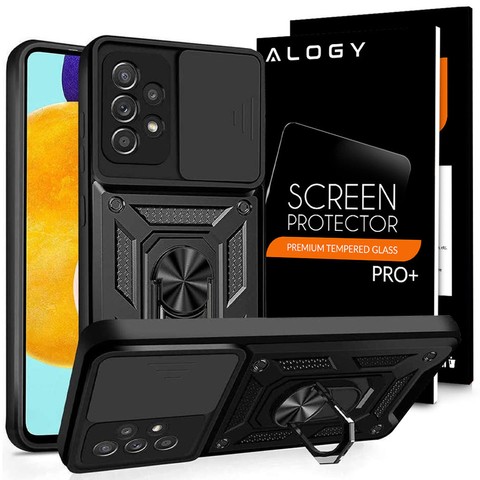 Etui obudowa Alogy Stand Ring z osłonką na aparat do Samsung Galaxy A52s/ A52 4G/5G + Szkło
