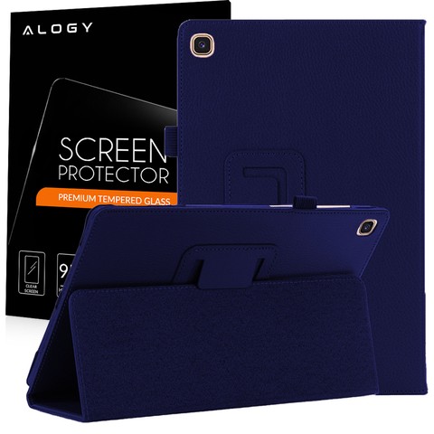 Etui obudowa Alogy stojak do Samsung Galaxy Tab A7 T500 Granatowe + Szkło