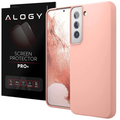 Etui ochronne do telefonu Alogy Thin Soft Case do Samsung Galaxy S22 Różowe + Szkło