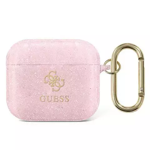 Etui ochronne na słuchawki Guess do AirPods 3 cover różowy/pink Glitter Collection