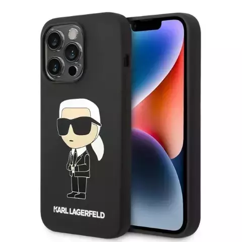 Etui ochronne na telefon Karl Lagerfeld KLHCP14LSNIKBCK do Apple iPhone 14 Pro 6,1" hardcase czarny/black Silicone Ikonik