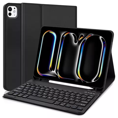 Etui ochronne z klawiaturą do Apple iPad Pro 11" M4 2024 Alogy Keyboard case z miejscem na rysik klawiatura Bluetooth czarne