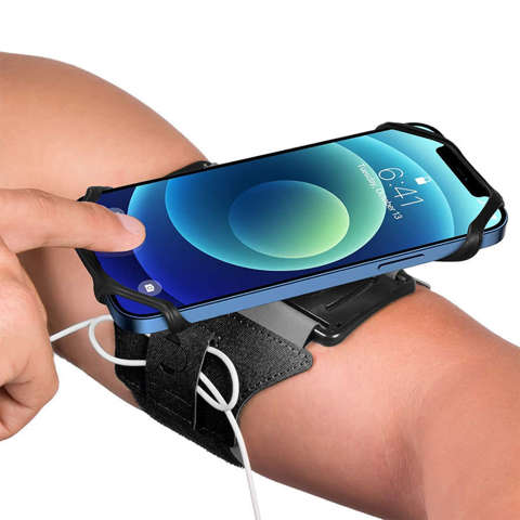Etui opaska sportowa armband VUP+ na ramię klips do telefonu 360 Czarne