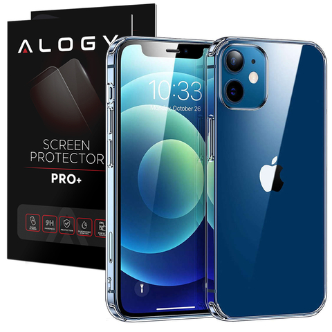 Etui pancerne obudowa Alogy Hybrid Case do Apple iPhone 12 Mini Przezroczyste + Szkło