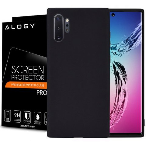 Etui silikonowe Alogy slim case do Samsung Galaxy Note 10 Plus czarne + Folia Alogy 3D