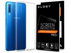 Etui silikonowe przezroczyste Samsung Galaxy A7 2018 + Szkło Alogy