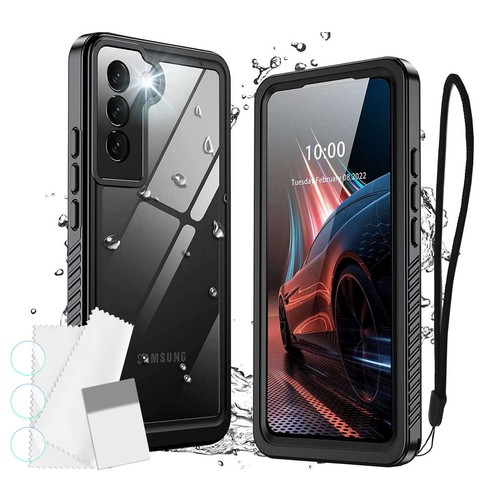 Etui wodoodporne do Samsung Galaxy S22 360 Alogy Pancerne Armor IP68 ze smyczką Czarne