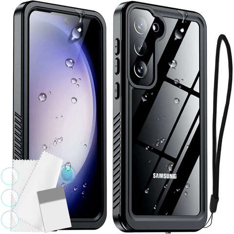 Etui wodoodporne do Samsung Galaxy S23 360 Alogy Pancerne Armor IP68 ze smyczką Czarne