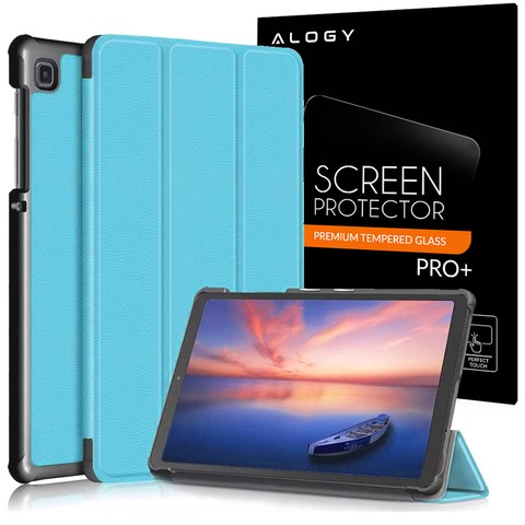 Etui z klapką obudowa Alogy Book Cover do Galaxy Tab A7 Lite T220/225 Niebieskie + Szkło