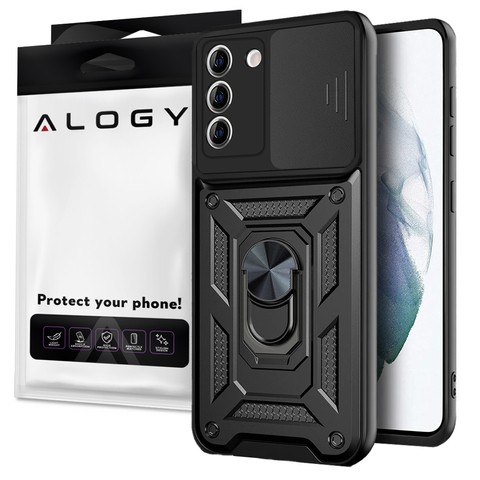 Etui z osłoną aparatu Alogy Camshield Stand Ring do Samsung Galaxy S20 FE czarne