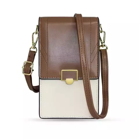 Fancy Bag Case ręcznie robione etui wysokiej jakości torba torebka na smartfon z paskiem na ramię portfel brązowy (model 2)