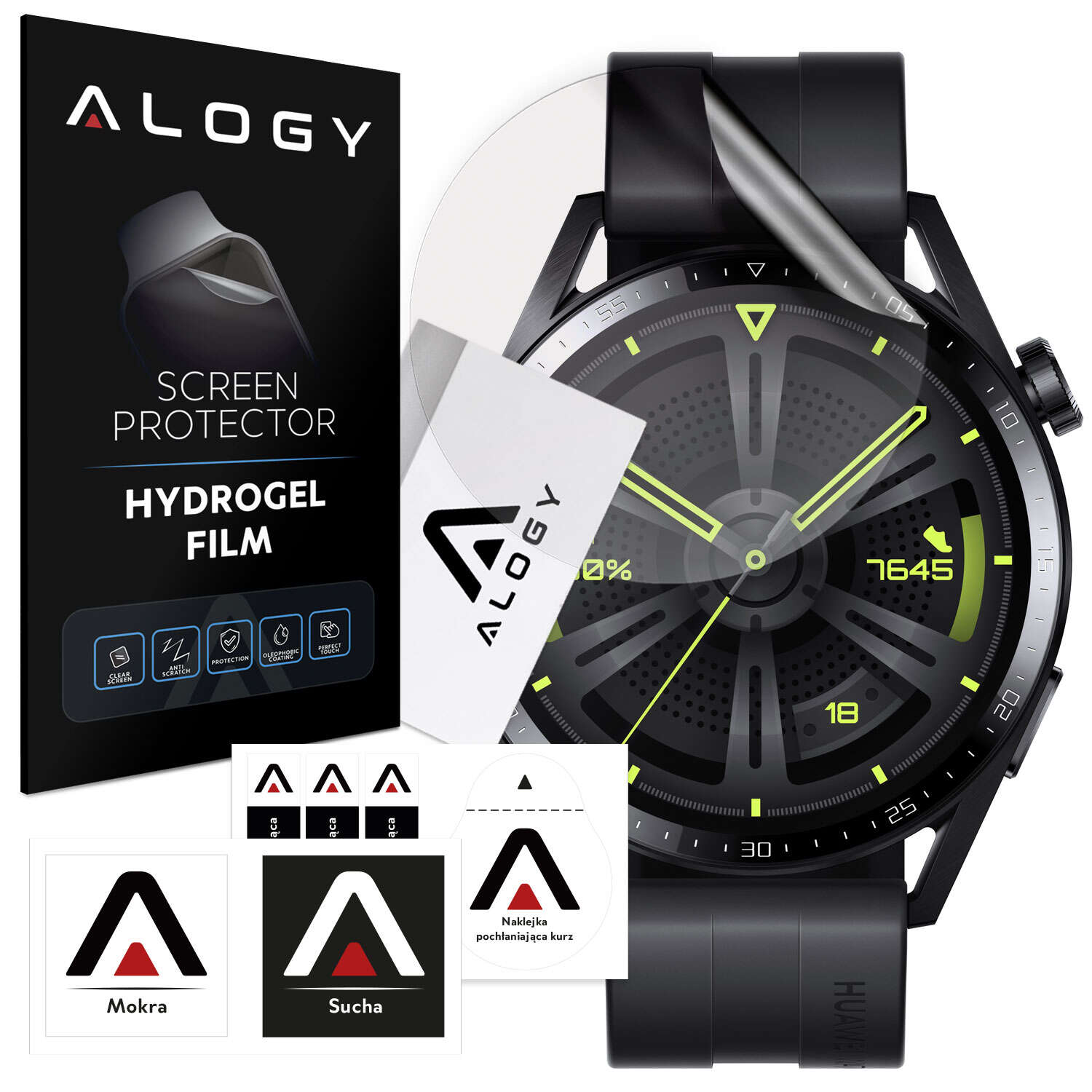 Folia ochronna Hydrożelowa hydrogel Alogy do smartwatcha do Huawei Watch GT 3 46mm Active