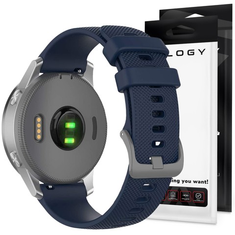 Gumowy Uniwersalny pasek sportowy Alogy soft band do smartwatcha 20mm Granatowy