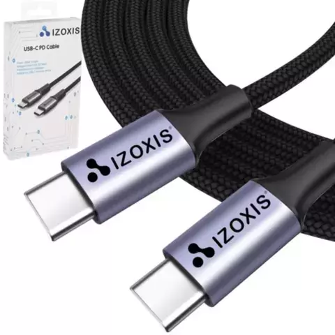 Kabel 2m Nylonowy przewód oplot Wzmocniony USB-C do USB-C Type C PD QC 2.0 100W 5A