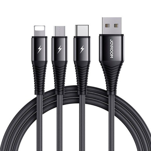 Kabel Joyroom S-1230G4 3w1 Type-C - Lightning - Micro-USB Cable 120cm Black