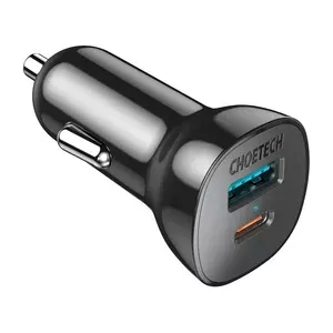 Ładowarka Samochodowa Choetech TC0005-V3 USB-A + USB-C 38W QC3.0 PD20W Czarna