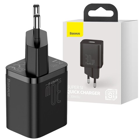 Ładowarka sieciowa zasilacz Baseus Super Si USB-C Type C PD Power Delivery 30W Czarna