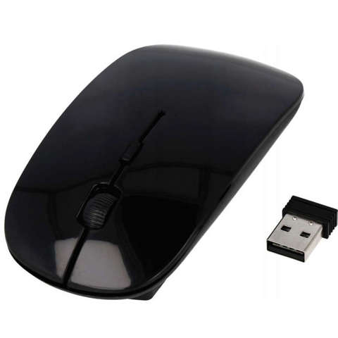 Myszka bezprzewodowa optyczna mysz komputerowa 2.4G 10m 4D slim Czarna