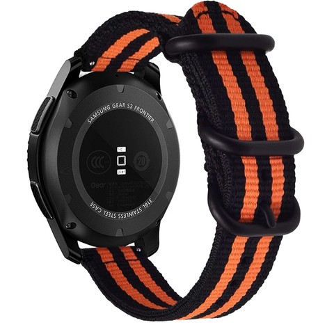Pasek Alogy nylon strap do Huawei Watch GT 2 Pro 22 mm Pomarańczowo-czarny