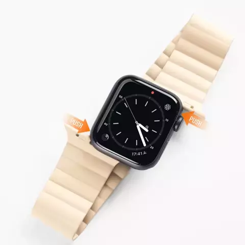 Pasek Dux Ducis Magnetic Strap Apple Watch Ultra bransoletka magnetyczna opaska beżowy (Chain Version)