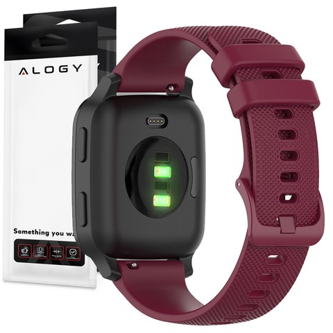 Pasek uniwersalny Alogy Strap z klamrą na smartwatch zegarek 18mm bordowy