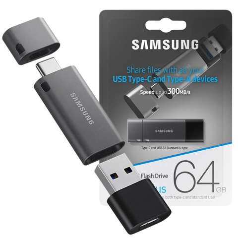 Pendrive Samsung Duo Plus 2020 MUF-64DB/APC USB-C + USB 3.1 64GB 300MB/s