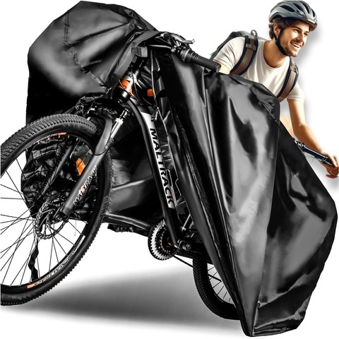 Pokrowiec na rower/skuter/motor plandeka futerał rowerowy ochronny wodoodporny zima/lato z etui Alogy Czarny XL