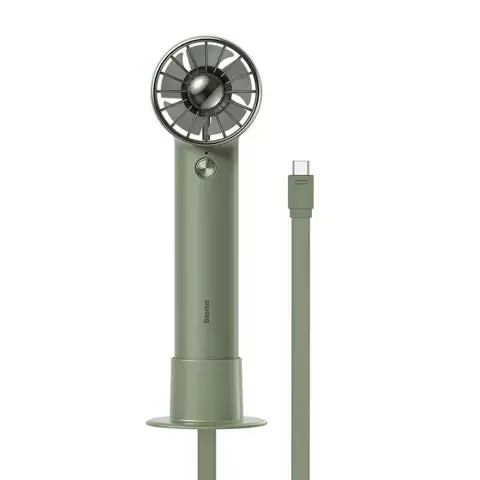 Przenośny wentylator ręczny Baseus Flyer Turbine + kabel USB-C (zielony)
