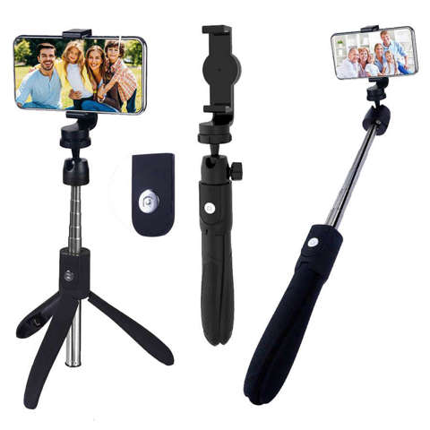 Selfie stick Statyw do telefonu Tripod kijek do Kamerki GoPro z pilotem Bluetooth